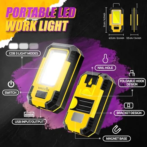 Rechargeable Work Light LED Magnetic Mechanic Light Portable Worklight for Camping