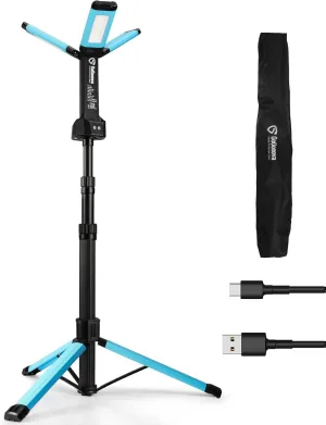 Rechargeable Work Light with Stand, GoGonova Cordless Work Light with Triple LED Lamps, 8AH Battery, 700/1200/2200 Lumen, 4000/6500K Dimmable Camping Light with Detachable Tripod