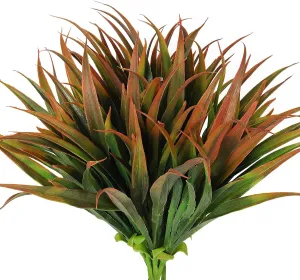 RECUTMS 8Pcs Outdoor Fake Plants UV Resistant Artificial Plants Outdoor Faux Tropical Flowers for Home Window Garden Office Patio Hanging Planter Pathway Front Porch Décor(Yellow)
