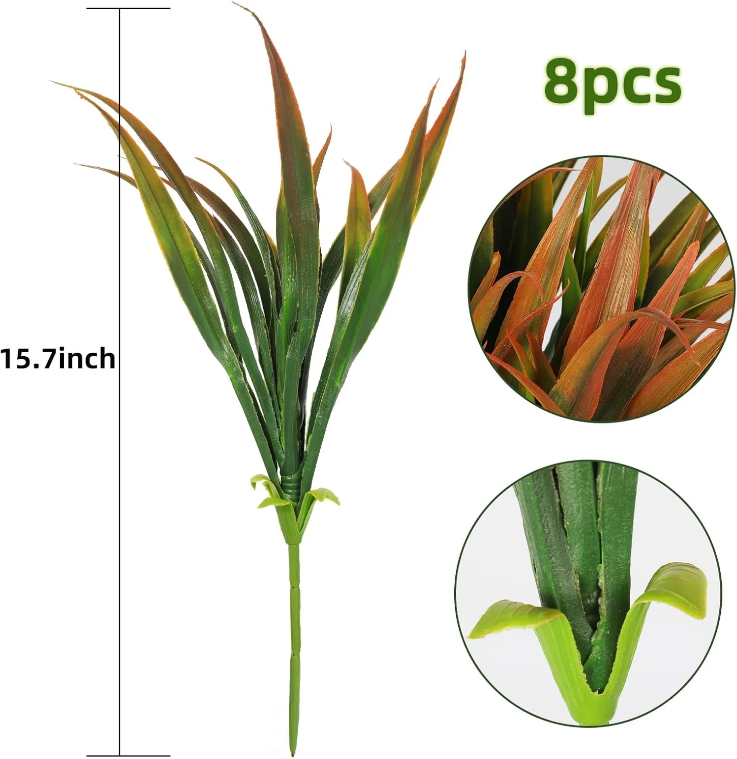 RECUTMS 8Pcs Outdoor Fake Plants UV Resistant Artificial Plants Outdoor Faux Tropical Flowers for Home Window Garden Office Patio Hanging Planter Pathway Front Porch Décor(Yellow)