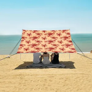 Red Sea Crayfish Beach Canopy Tent Anti-UV & Wind Resistant, Camping Sun Shelter Easy Setup Portable,Outdoor Shade Tents with Sandbags,Sand Shovels,Ground Pegs & Stability Poles