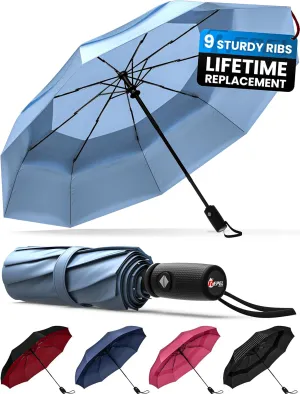 Repel Umbrella Windproof Travel Umbrellas for Rain - Easy Auto Open Close, Durable & Compact Umbrella, Strong Fiberglass Frame, Waterproof Canopy - Backpack, Purse, Portable Umbrella for Travel