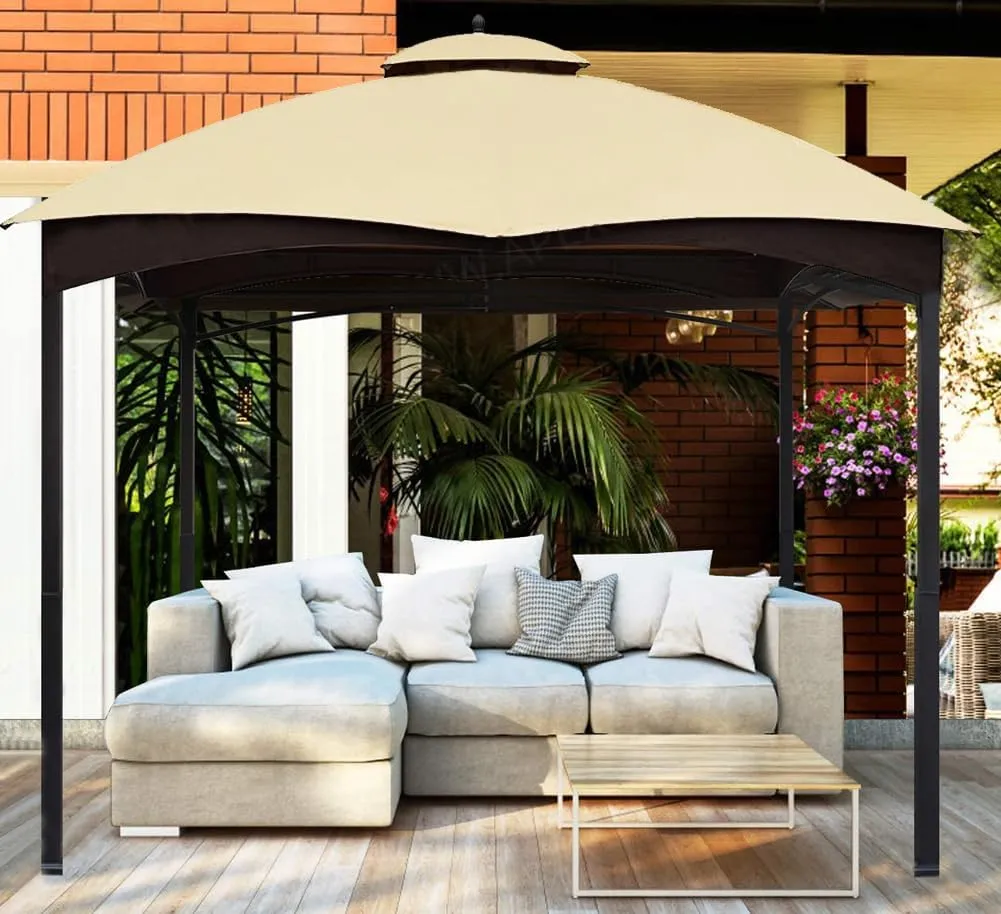 Replacement Canopy Top Double Tiered Canopy Cover Roof with Air Vent ONLY FIT for Lowe's Allen Roth 10'x12’ Gazebo #GF-12S004B-1 (Beige)