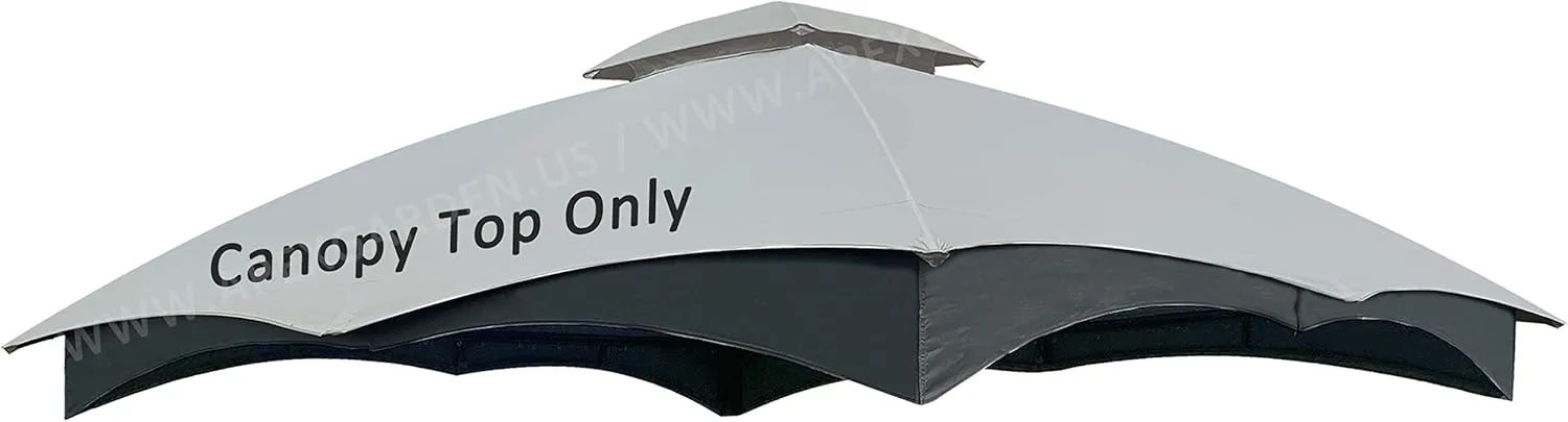 Replacement Canopy Top for Lowe's 10' x 12' Gazebo #TPGAZ17-002C (Grey with Dark Grey Skirt)