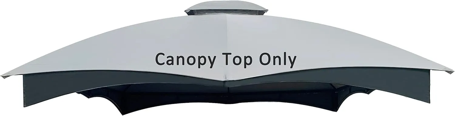 Replacement Canopy Top for Lowe's 10' x 12' Gazebo #TPGAZ17-002C (Grey with Dark Grey Skirt)