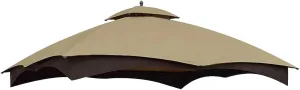 Replacement Canopy Top for Lowe's Allen Roth Heavy Duty Gazebo Roof Gazebo Top with Air Vent 10X12 Gazebo CoverReplacement Top Only (Beige)