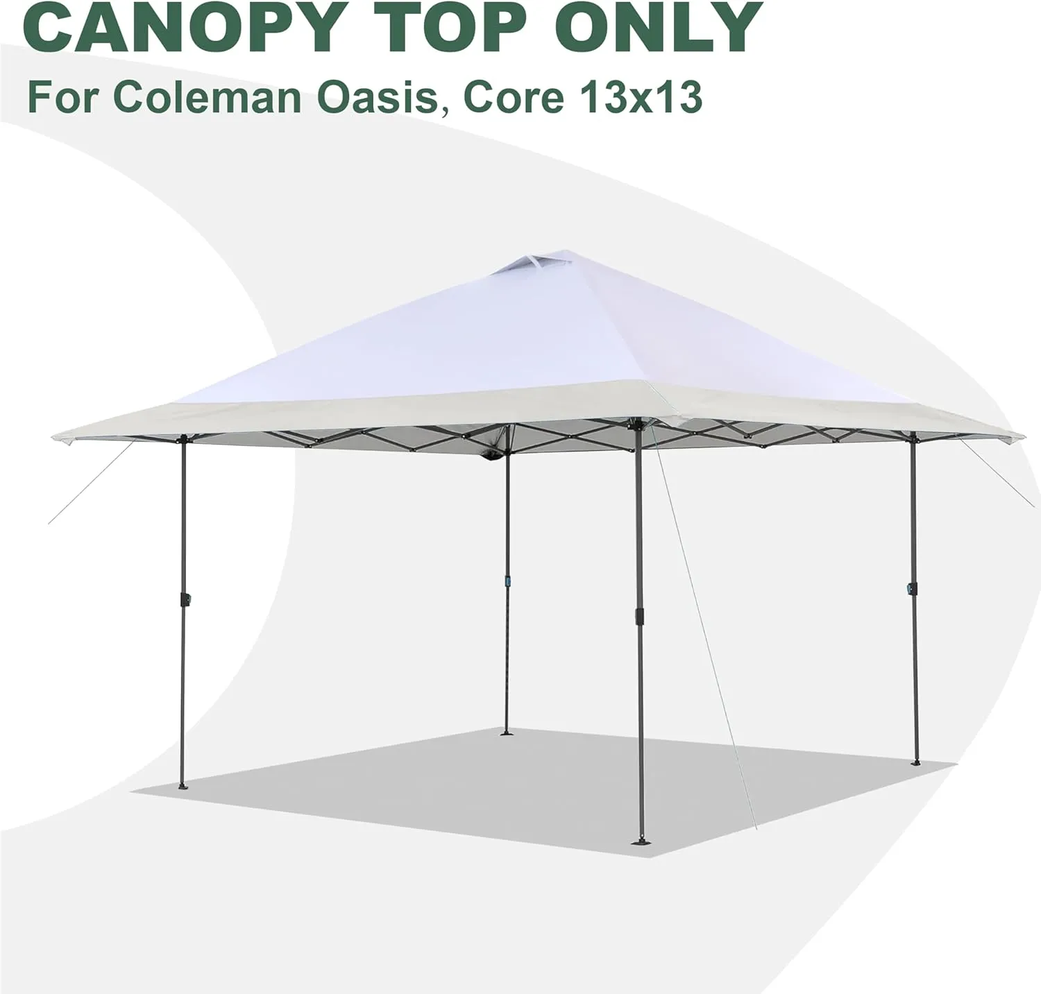 Replacement Cover Compatible with Coleman Oasis 13' x 13' Model:1606532, 2156426, 2156428 2157498, 2622040,Core Equipment #40155,#40363,#40325,Canopy Cover ONLY, (Beige)