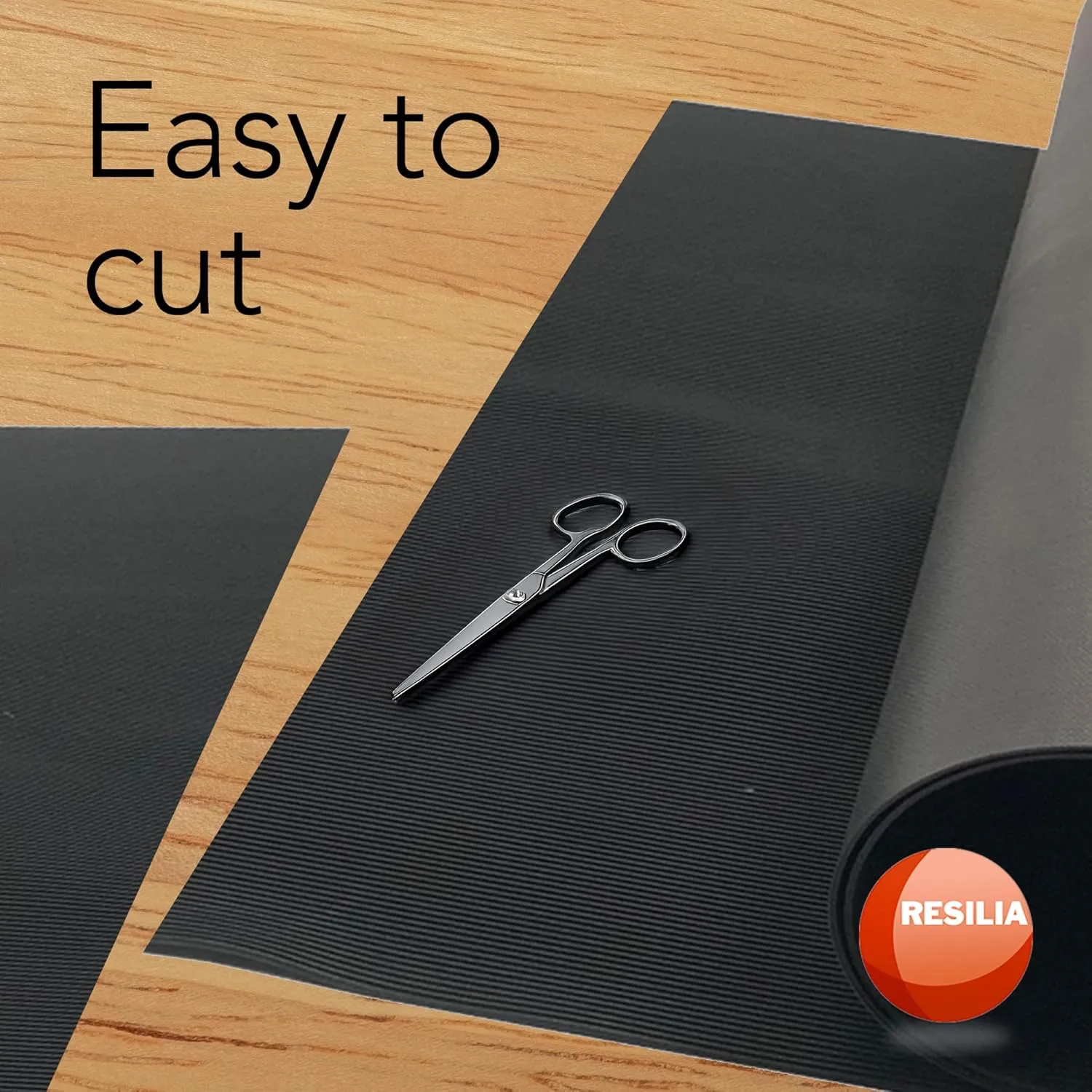 Resilia Black V-Groove Utility Runner - Waterproof Vinyl Floor/Surface Protector, Non Slip, Heavy Duty Mats for Indoor Hardwood, Hard Floors, Garage, Hallway, Entryway, Kitchen, & Outdoor, 27” x 25’