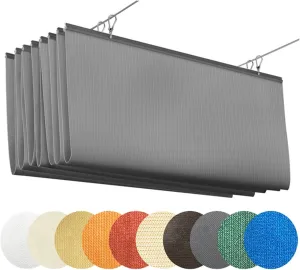 Retractable Wave Shade Sails, UV Resistant Pergola Awning, HDPE Roof Shade Cover, Sun Protection Replacement Canopy Kits, Outdoor Garden Patio Deck Wave Awning
