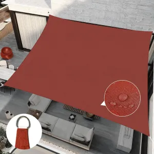 RICHIE Upgrade 12'x12' Sun Shade Sail Square Canopy, Water Resistant & UV Block Sunshade for Outdoor Patio Lawn Beach Garden Carport Backyard Deck Pergola, Rust Red