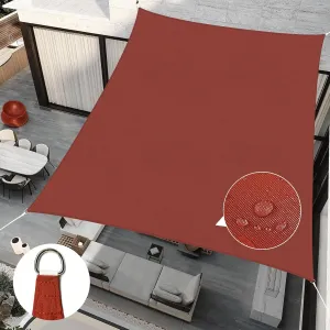 RICHIE Upgrade 12'x16' Sun Shade Sail Rectangle Canopy, Water Resistant & UV Block Sunshade for Outdoor Patio Lawn Beach Garden Carport Backyard Deck Pergola, Rust Red