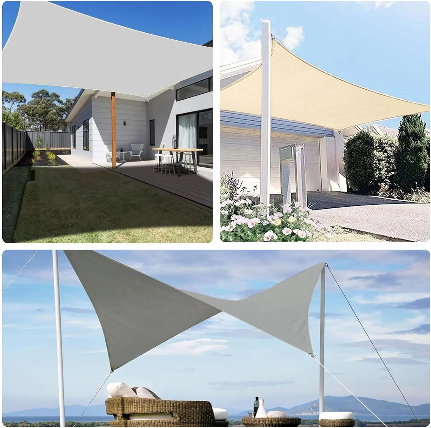 RICHIE Upgrade 12'x16' Sun Shade Sail Rectangle Canopy, Water Resistant & UV Block Sunshade for Outdoor Patio Lawn Beach Garden Carport Backyard Deck Pergola, Rust Red