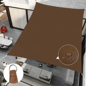 RICHIE Upgrade 8'x10' Sun Shade Sail Rectangle Canopy, Water Resistant & UV Block Sunshade for Outdoor Patio Lawn Beach Garden Carport Backyard Deck Pergola, Brown