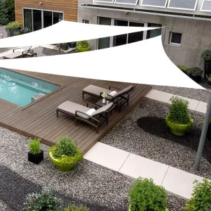 Right Triangle 24' x 24' x 33.9' White Sun Shade Sail Canopy Awning for Patio Backyard Lawn Garden Outdoor Activities Grade UV Block Mesh Netting, We Can Make Custom Sizes