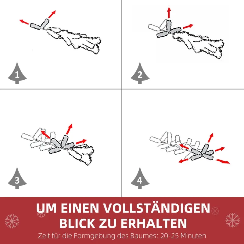 Rootz Compact Christmas Tree - Festive Tree - Holiday Tree - Integrated Lights - Snow Effect - 90cm High, Ø40cm