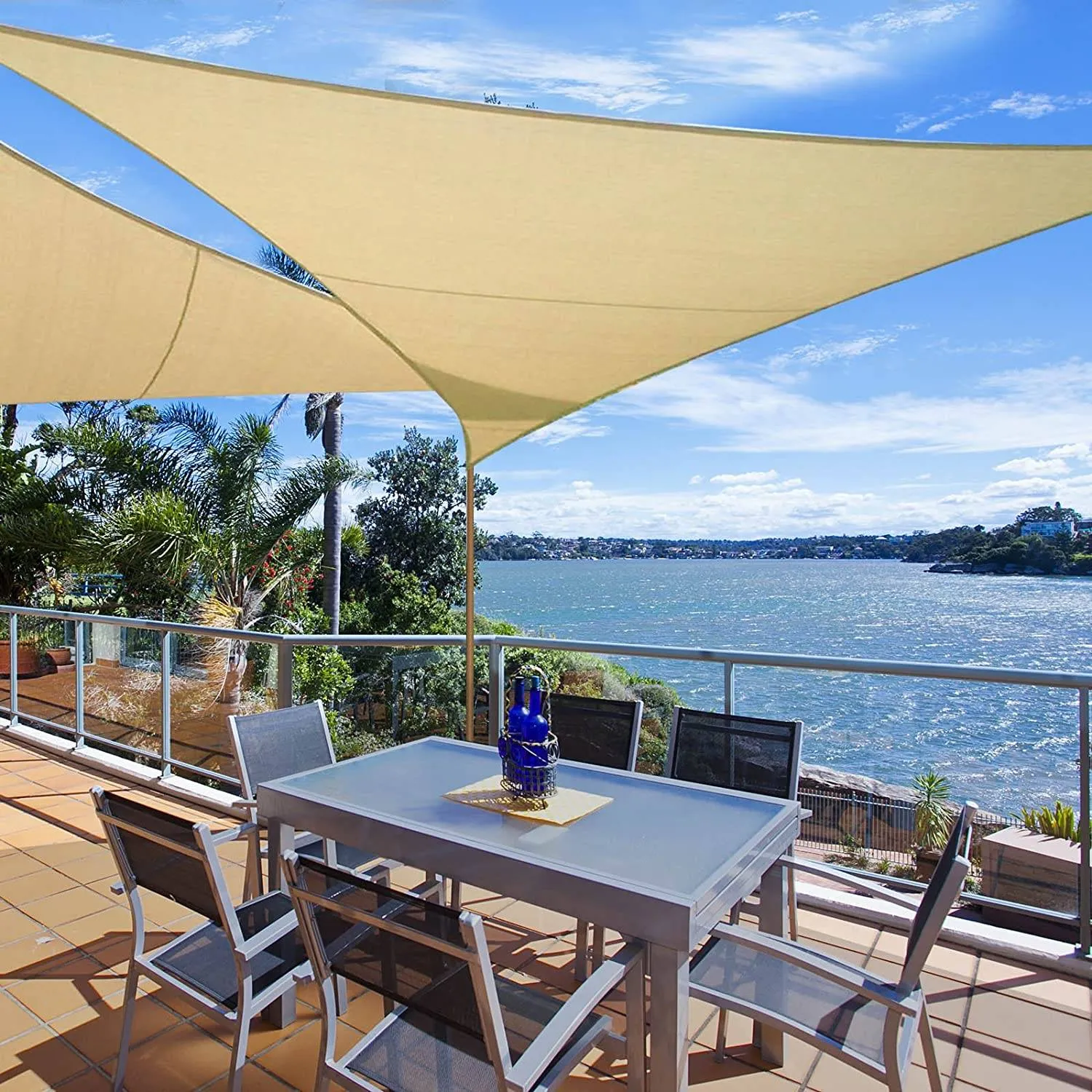 Rootz Sun Sail Canopy - Shade Awning - Sunshade - Up to 93% UV Protection - 160g/m² - 3m x 3m