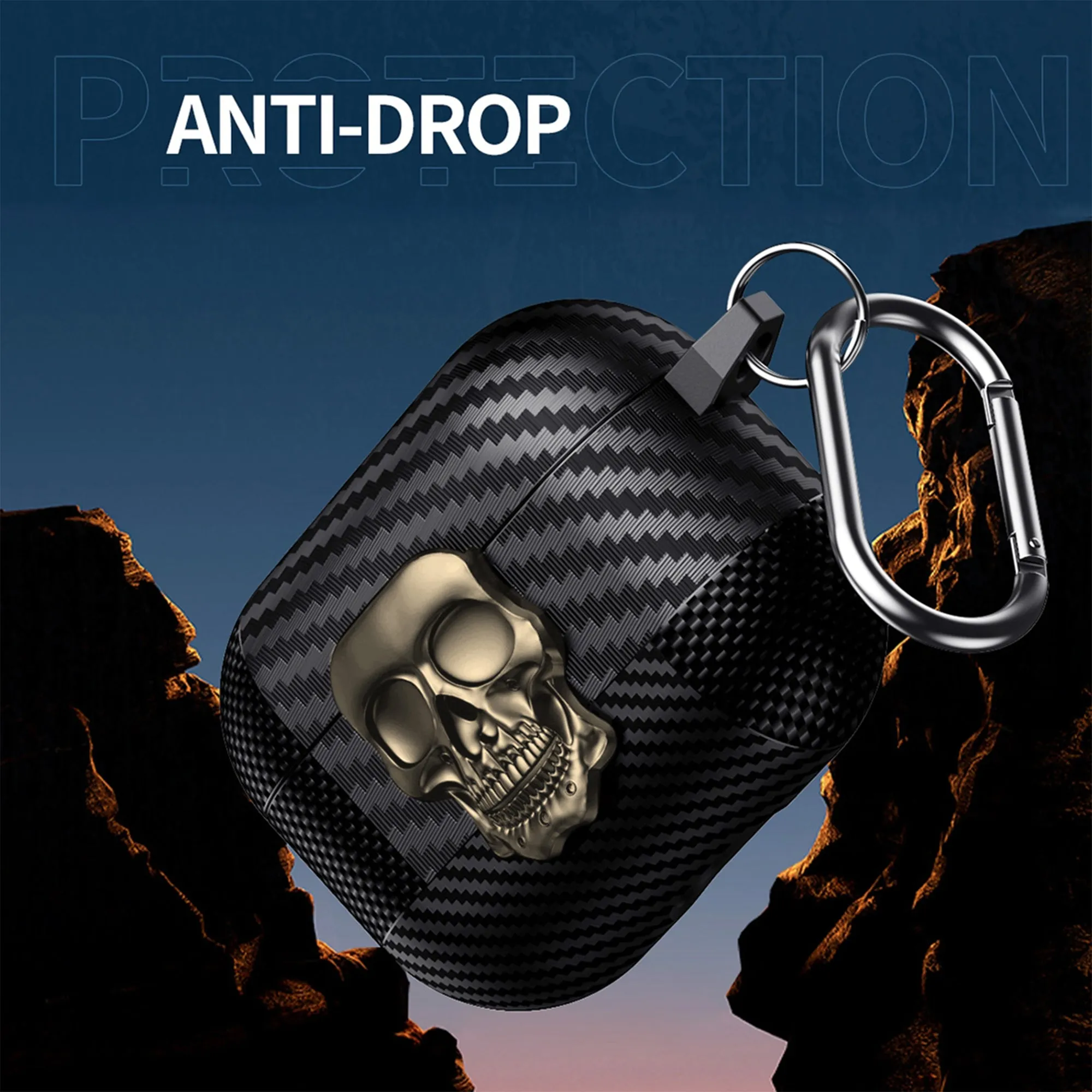 Rotating Skull Lock Edition AirPods Case Compatible With Airpods 4