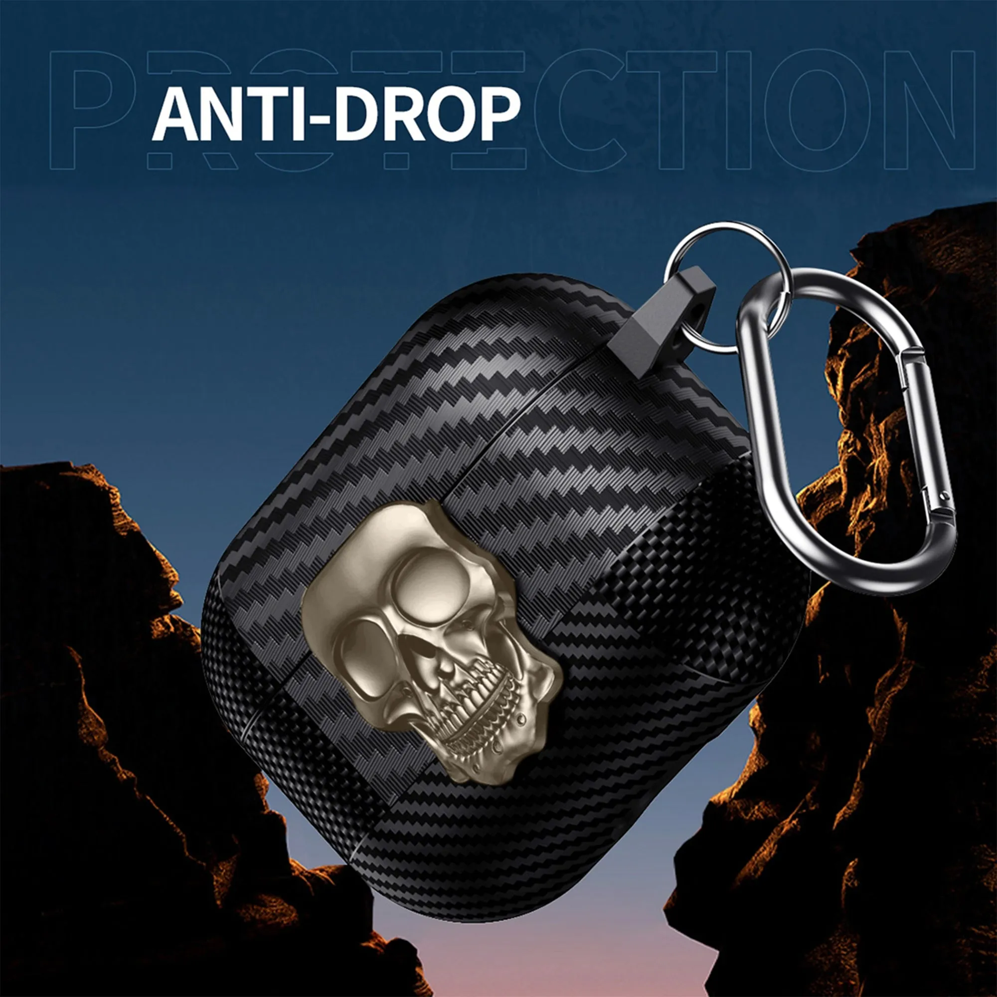 Rotating Skull Lock Edition AirPods Case Compatible With Airpods 4