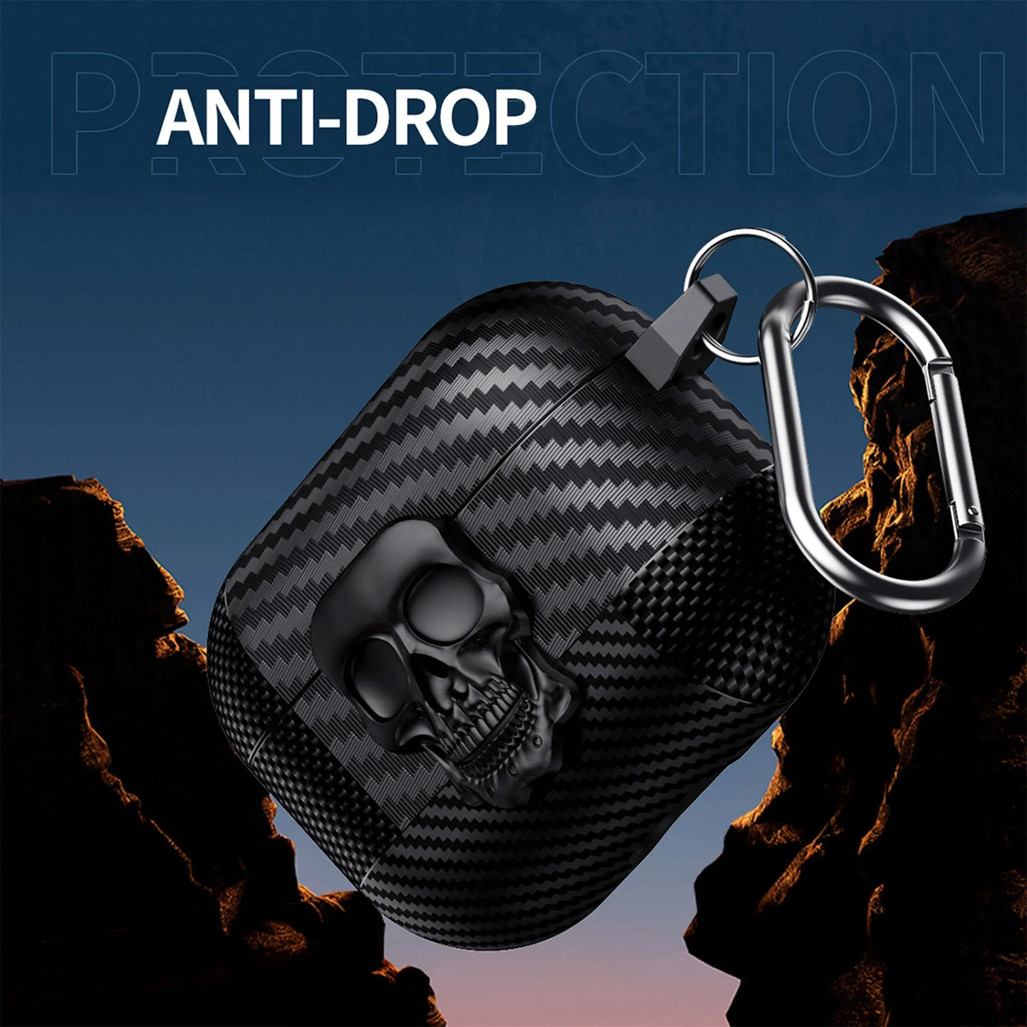 Rotating Skull Lock Edition AirPods Case Compatible With Airpods 4