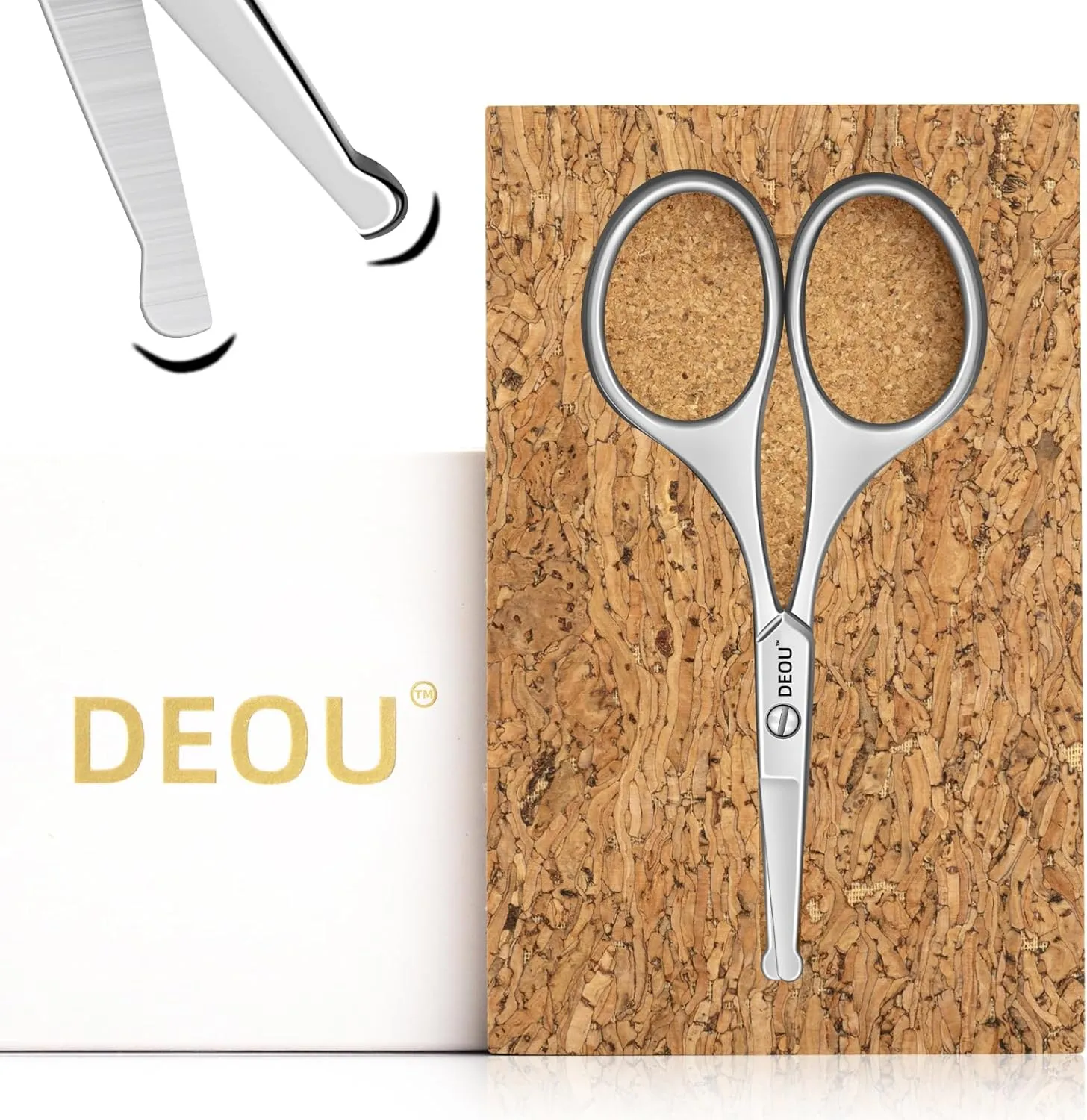 Round nose safety scissors Stainless Steel Facial Hair Trimming tool Men's nose hair scissors Professional beauty scissors Hair, Women's eyelashes, nose, eyebrow trimming, beard，Pet grooming