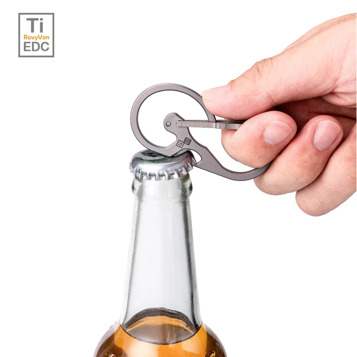 RovyVon U8 Titanium Carabiner, Quick-release Keychain Carabiner / Bottle Opener / Hand Tools, namely, Tabs