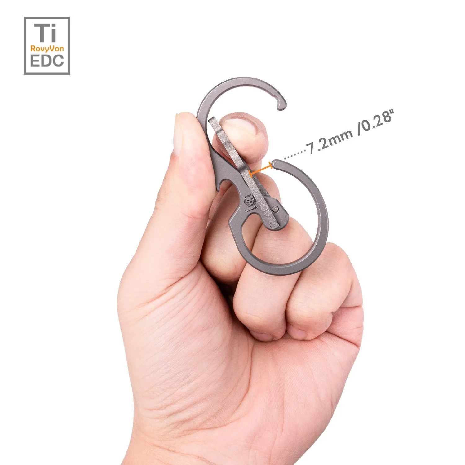 RovyVon U8 Titanium Carabiner, Quick-release Keychain Carabiner / Bottle Opener / Hand Tools, namely, Tabs