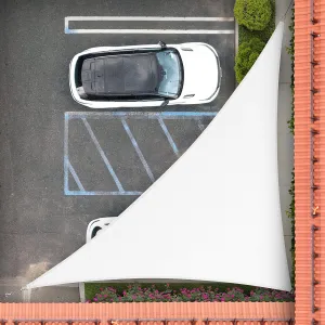 Royal Shade 14' x 14' x 19.8' White Right Triangle Sun Shade Sail Canopy Outdoor Patio Fabric Screen Awning RSTAPRT14 - UPF50  95% UV Blockage, Heavy Duty, Water & Air Permeable (We Make Custom Size)