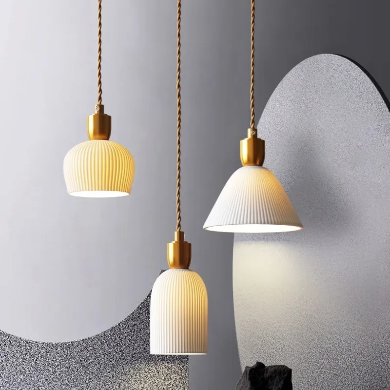RoyaleGlow Elegant Ceramic Hanging Chandelier with Plug-In Pendant Light