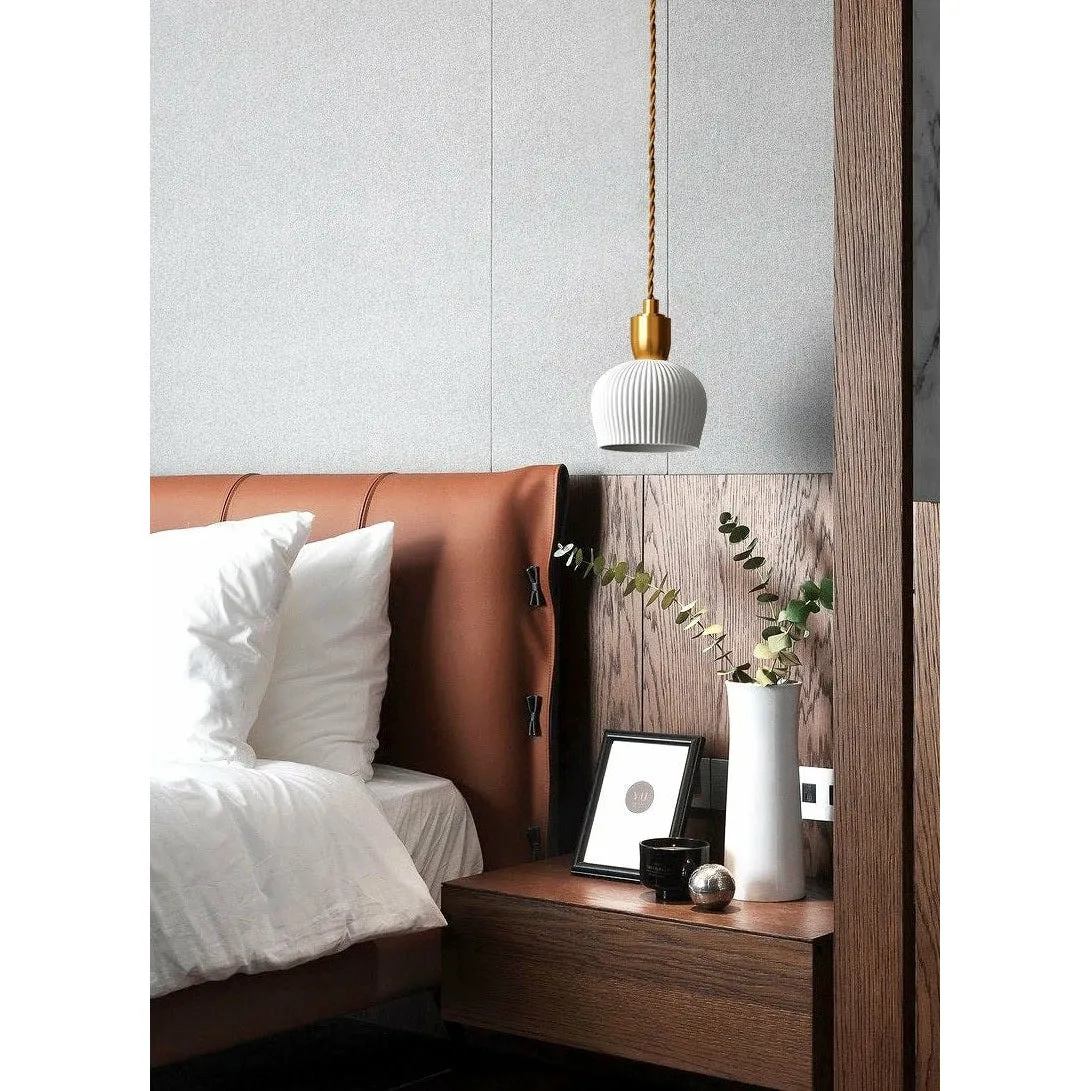 RoyaleGlow Elegant Ceramic Hanging Chandelier with Plug-In Pendant Light