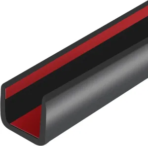 Rubber Edge Trim, Self-Adhesive U Channel Edge Protector for Plywood, Cabinet, 3/8" Wood Edge Banding, Flexible Furniture Repair, EPDM Material, Fit 3/8"(10mm), Length 20Ft, Black Color