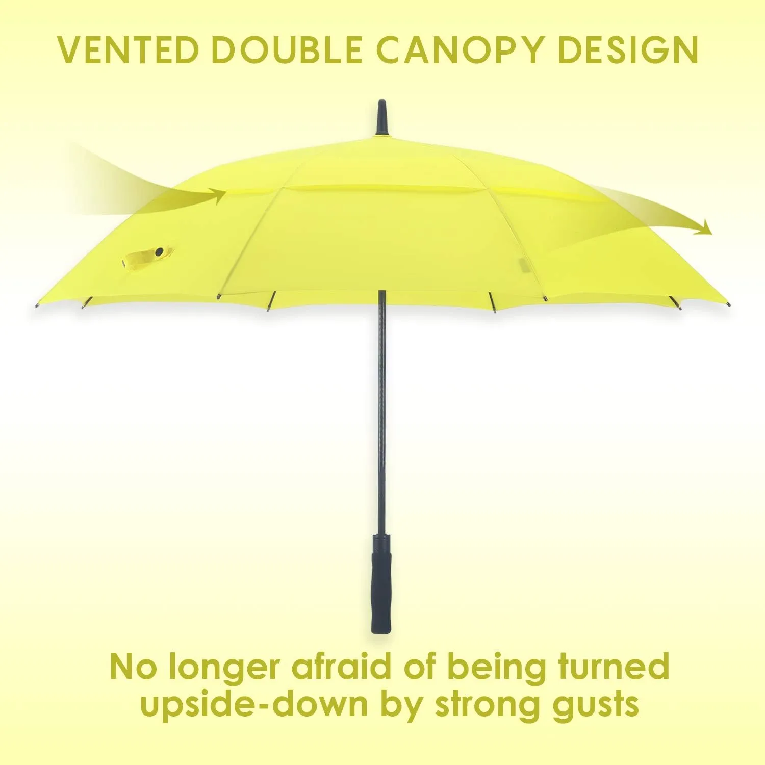 RUMBRELLA 55/62 Inch UV Golf Umbrella Large Oversize Double Canopy Vented Windproof Auto Open Stick Umbrella