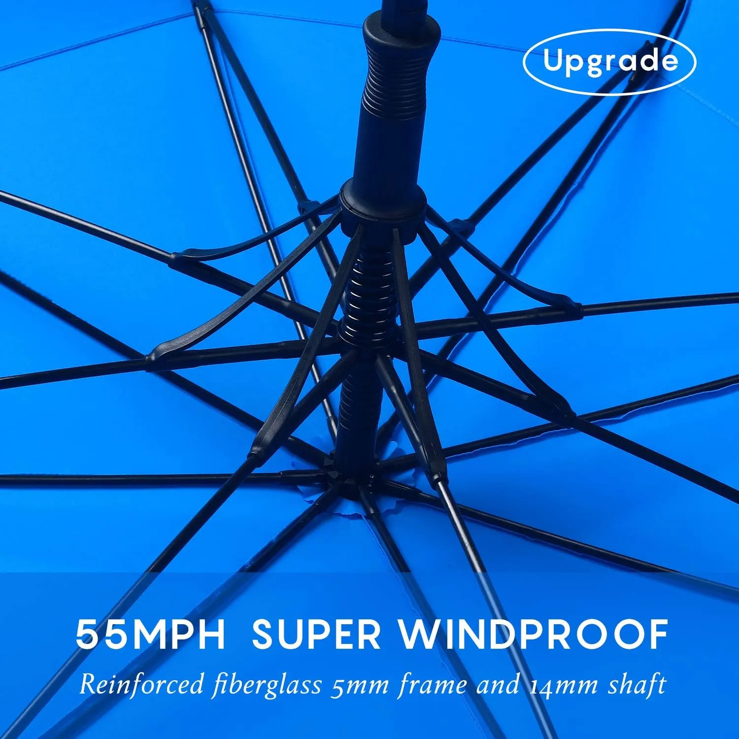 RUMBRELLA 55/62 Inch UV Golf Umbrella Large Oversize Double Canopy Vented Windproof Auto Open Stick Umbrella