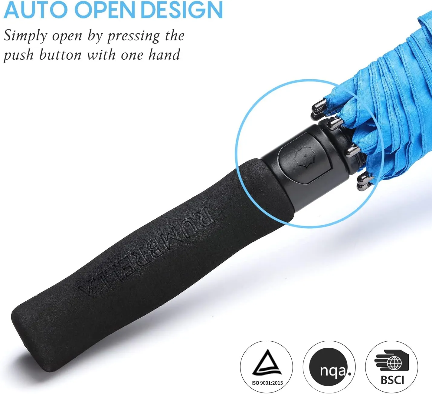 RUMBRELLA 55/62 Inch UV Golf Umbrella Large Oversize Double Canopy Vented Windproof Auto Open Stick Umbrella