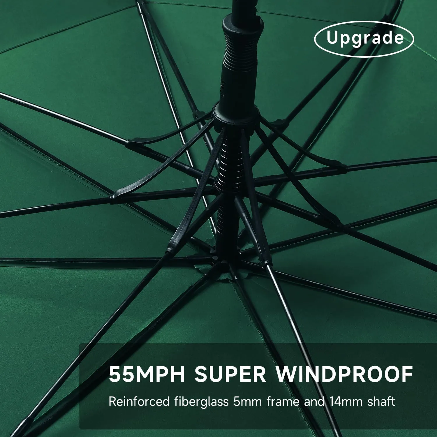 RUMBRELLA 55/62 Inch UV Golf Umbrella Large Oversize Double Canopy Vented Windproof Auto Open Stick Umbrella