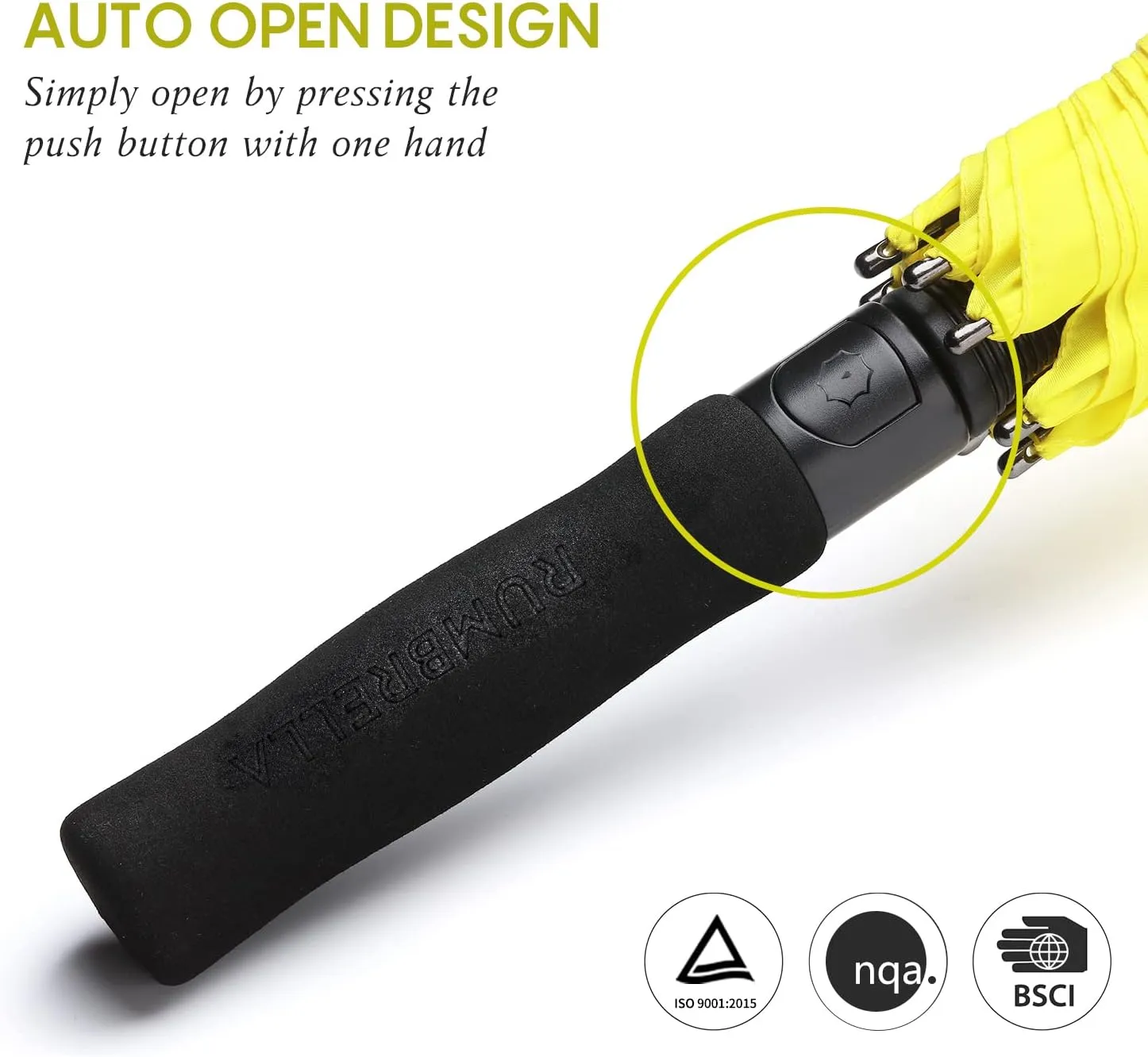 RUMBRELLA 55/62 Inch UV Golf Umbrella Large Oversize Double Canopy Vented Windproof Auto Open Stick Umbrella
