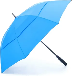 RUMBRELLA 55/62 Inch UV Golf Umbrella Large Oversize Double Canopy Vented Windproof Auto Open Stick Umbrella