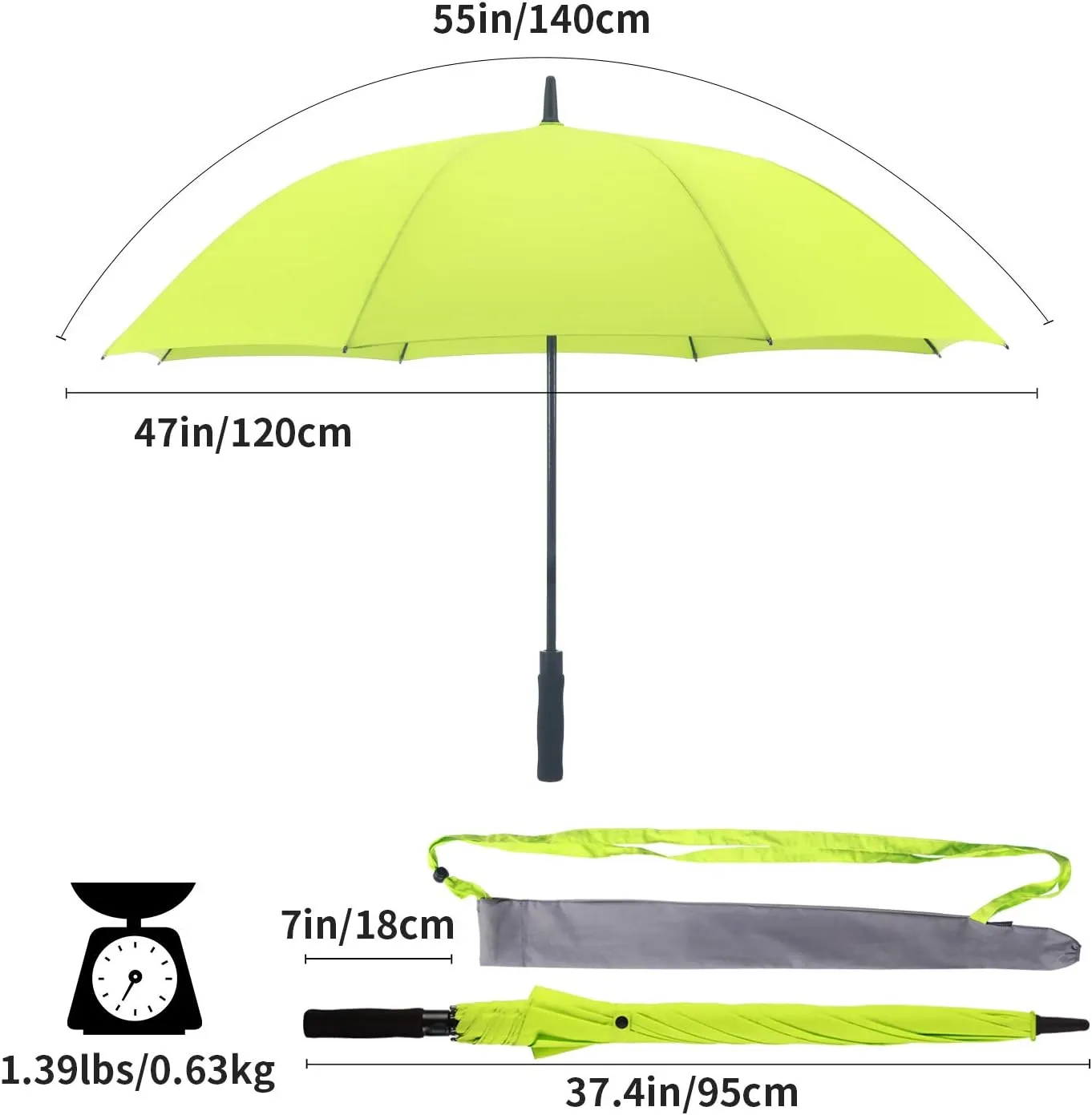 RUMBRELLA Golf Umbrella Large Windproof Umbrellas Auto Open 55IN