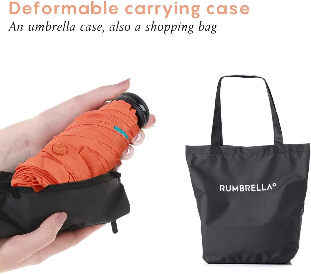 RUMBRELLA Mini Teflon Purse Umbrella With 99% UV Protection for Travel