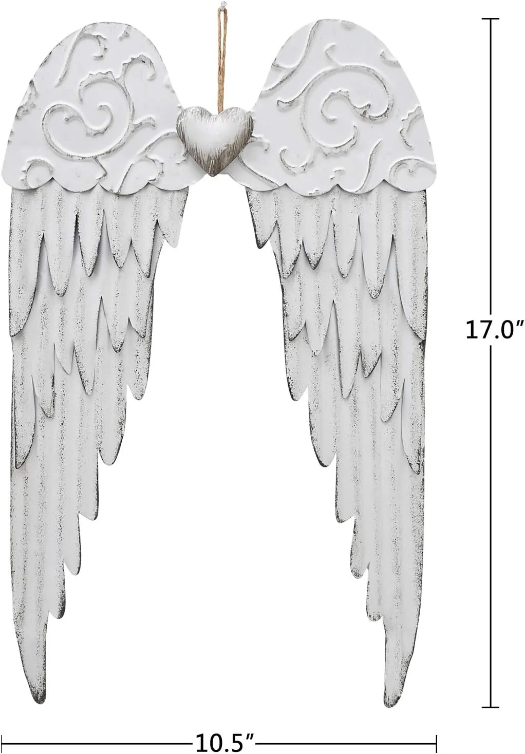 Rustic Metal Angel Wing Wall Sculpture Hanging Wings Wall Art Decor for Bathroom, Bedroom, Living Room Memorial Sympathy Gift