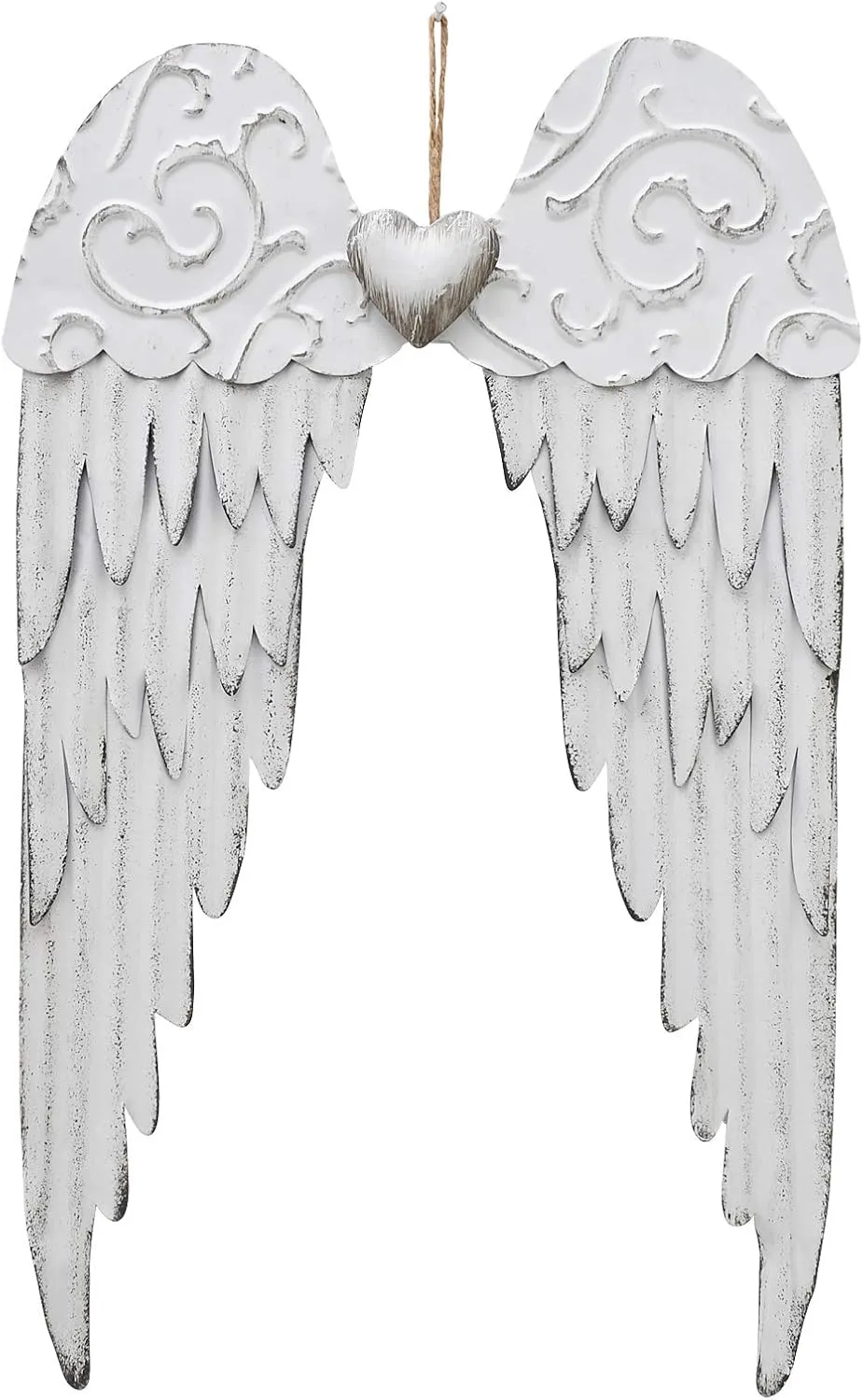Rustic Metal Angel Wing Wall Sculpture Hanging Wings Wall Art Decor for Bathroom, Bedroom, Living Room Memorial Sympathy Gift