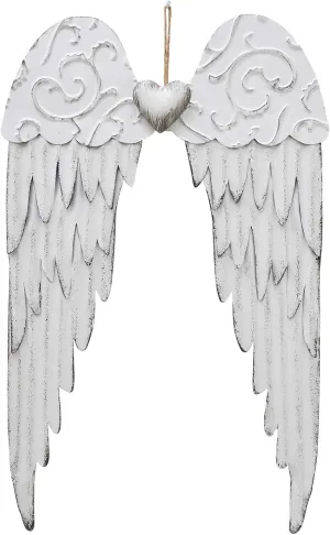 Rustic Metal Angel Wing Wall Sculpture Hanging Wings Wall Art Decor for Bathroom, Bedroom, Living Room Memorial Sympathy Gift