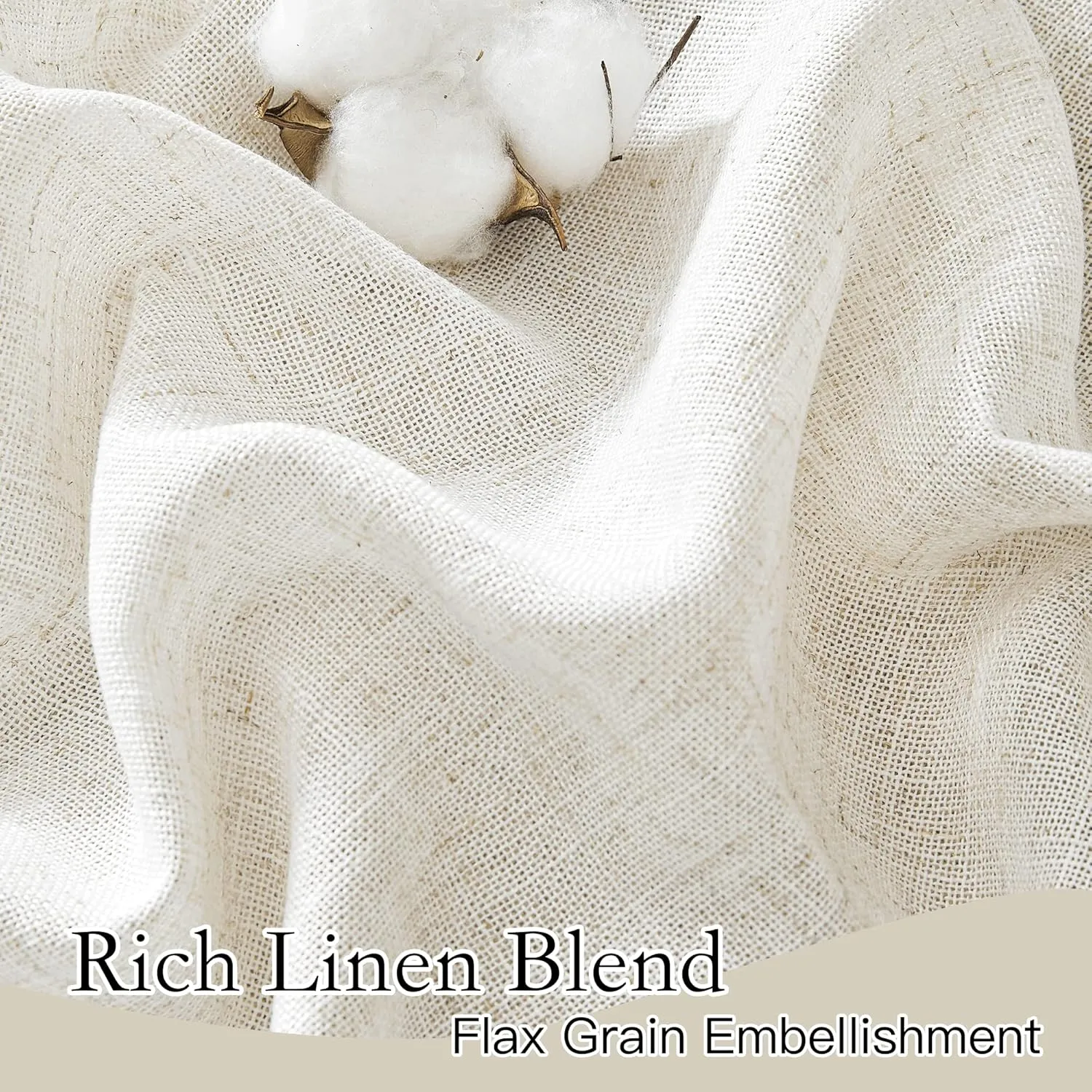 RYB HOME Linen Sheer Curtains 84 inches Long, Semi Sheer Curtains for Living Room Bedroom Privacy Soften Sunlight Drapes for Farmhouse Cafe, W 52 x L 84, Linen, 2 Panels