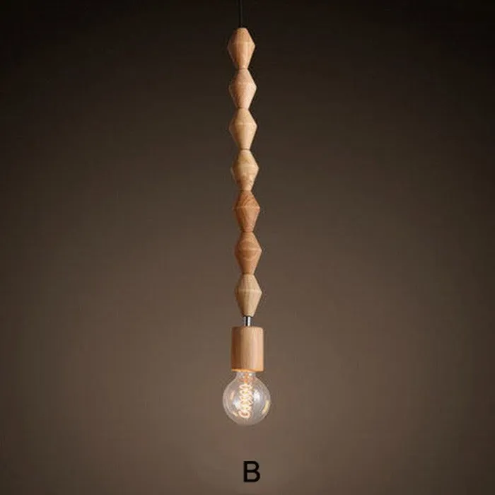 Rynx | Wooden Bead Pendant Light