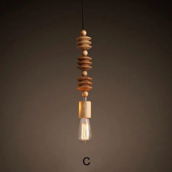 Rynx | Wooden Bead Pendant Light