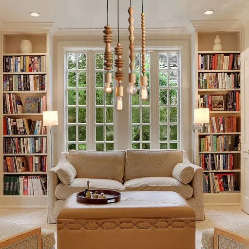 Rynx | Wooden Bead Pendant Light