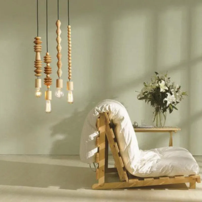 Rynx | Wooden Bead Pendant Light