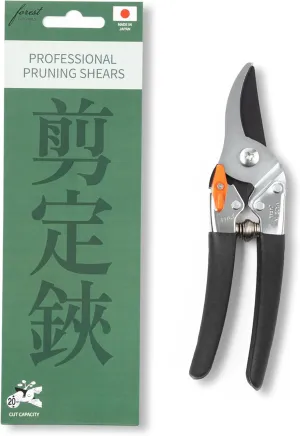 Saboten 7.9" Japanese Pruning Shears - Premium Steel Blades, Rust-Resistant Fluorine Coating, Ergonomic Grip, Duracon Safety Lock - forest Originals, Made in Japan, Gardening & Farming Scissors