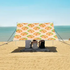 Sandwich Food Beach Canopy Tent Anti-UV & Wind Resistant, Camping Sun Shelter Easy Setup Portable,Outdoor Shade Tents with Sandbags,Sand Shovels,Ground Pegs & Stability Poles