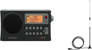 Sangean PR-D4W AM/FM Weather Alert Portable Radio   Sangean ANT-100 External Antenna