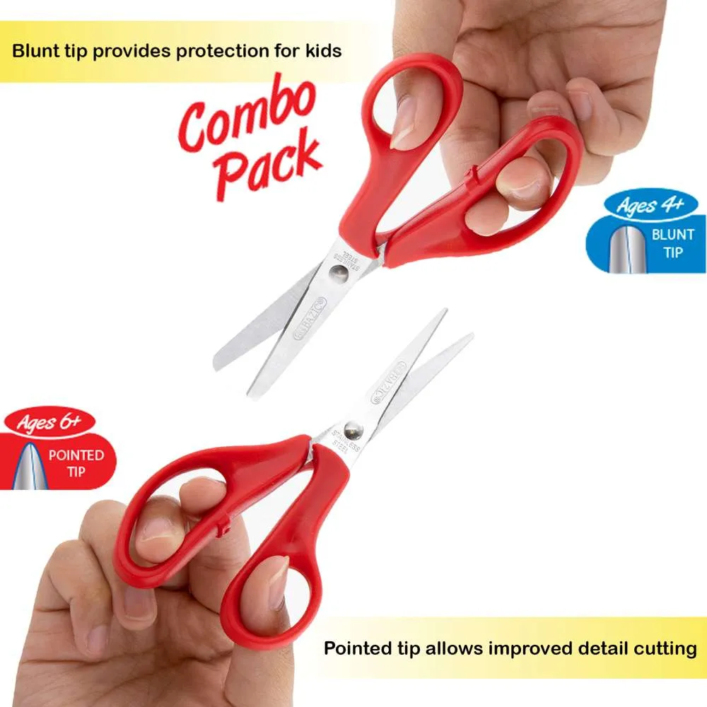 School Scissors 5" Blunt & Pointed Tip (2/Pack)
